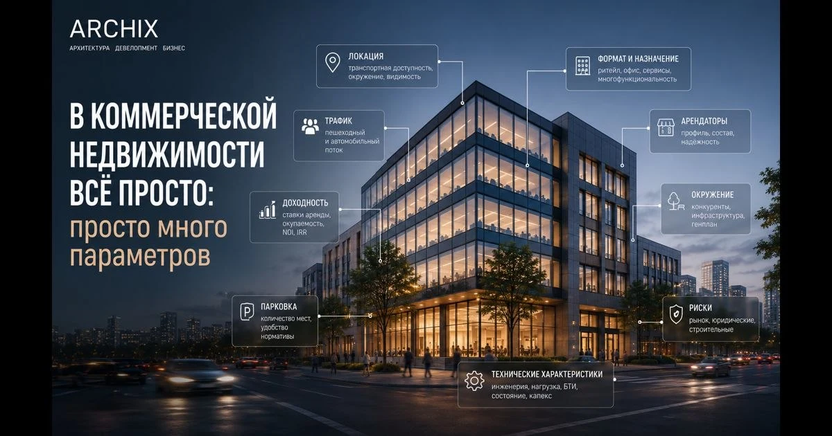 В коммерческой недвижимости всё просто. Просто много параметров.
